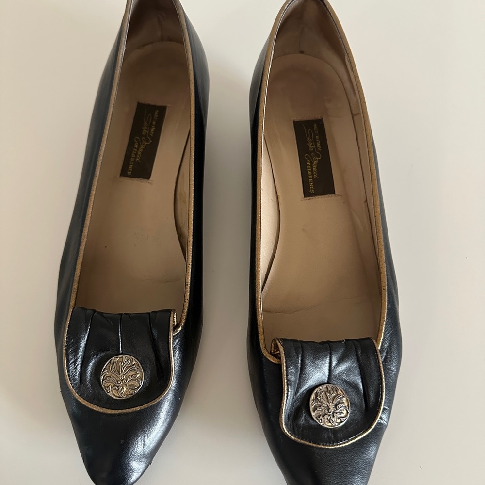 Sesto Meucci Italian  Black Leather Women's Shoes